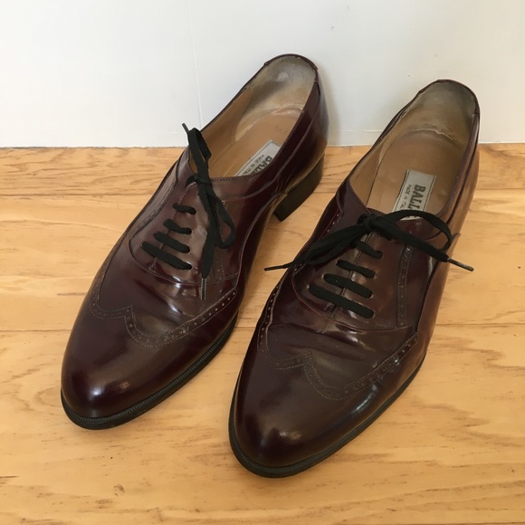 Bally Wing Tip Burgundy Leather Shoe Marcel 9 EEE made in Italy